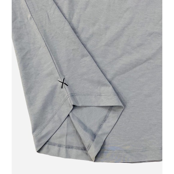 Cuts Clothing Men's Curve Hem Crew Neck 4 Way Stretch Tee T-Shirt - Gray - Picture 2 of 2